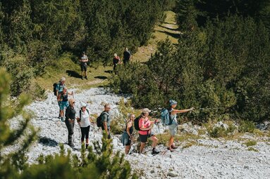 Skupinu turistů vede horský vůdce © TVB Wipptal - Johannes Bitter